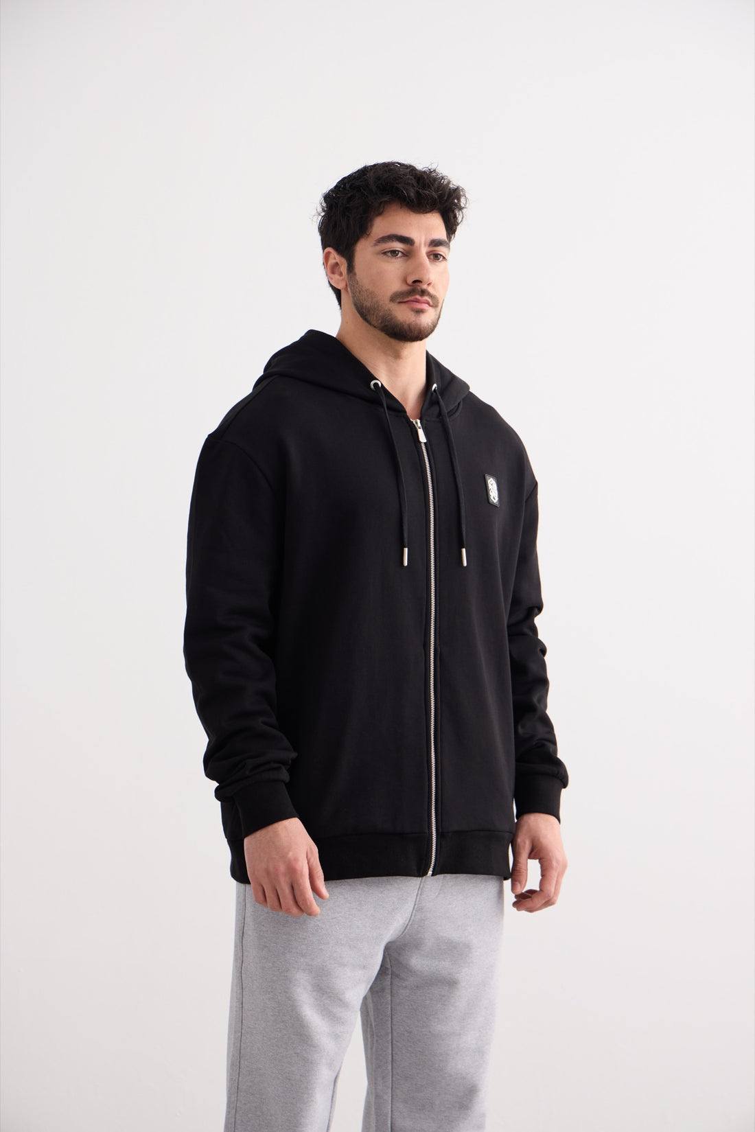 Classic Zip-Up Hoodie - Black