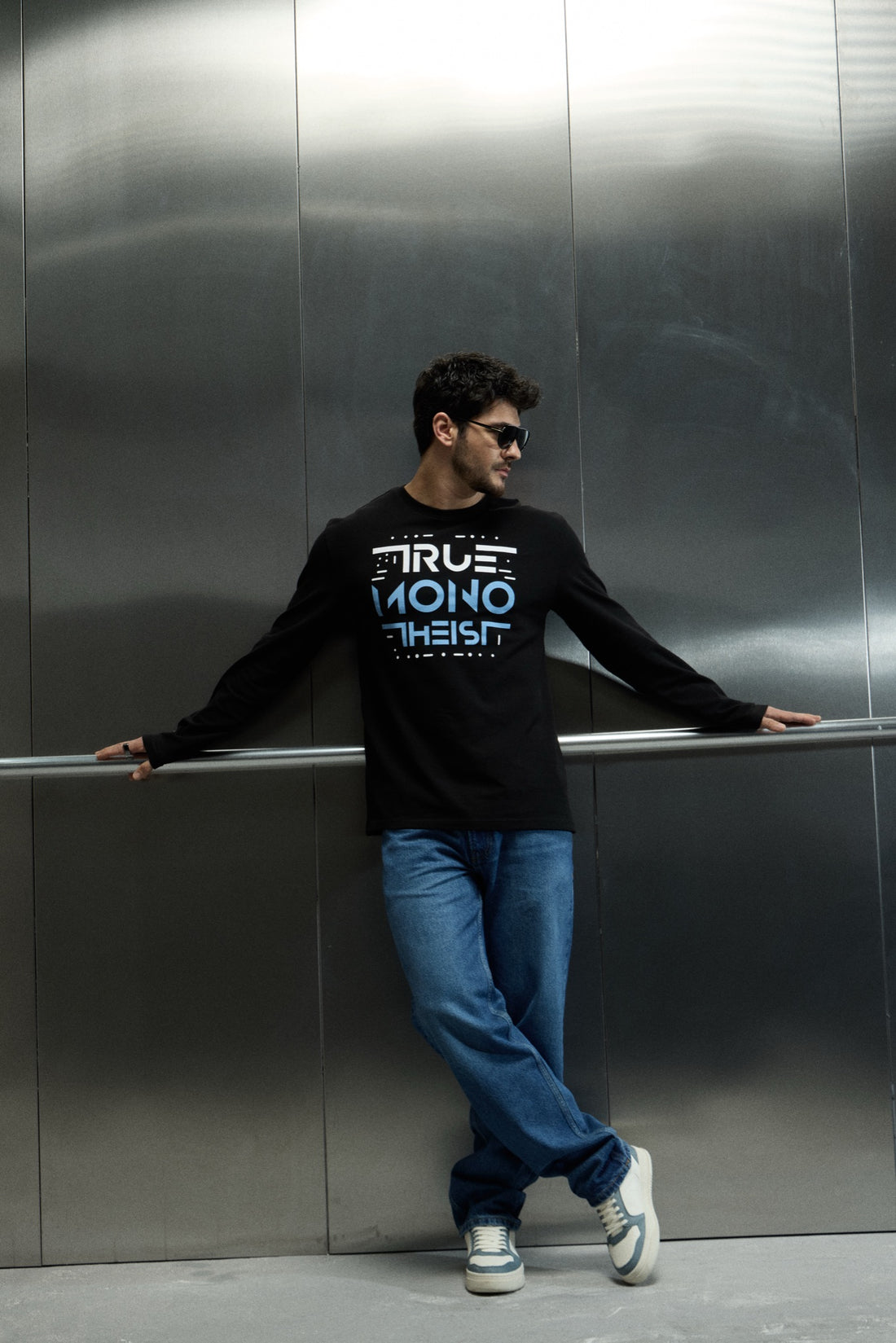 Monotheist Long Sleeve Tee - Black / Blue