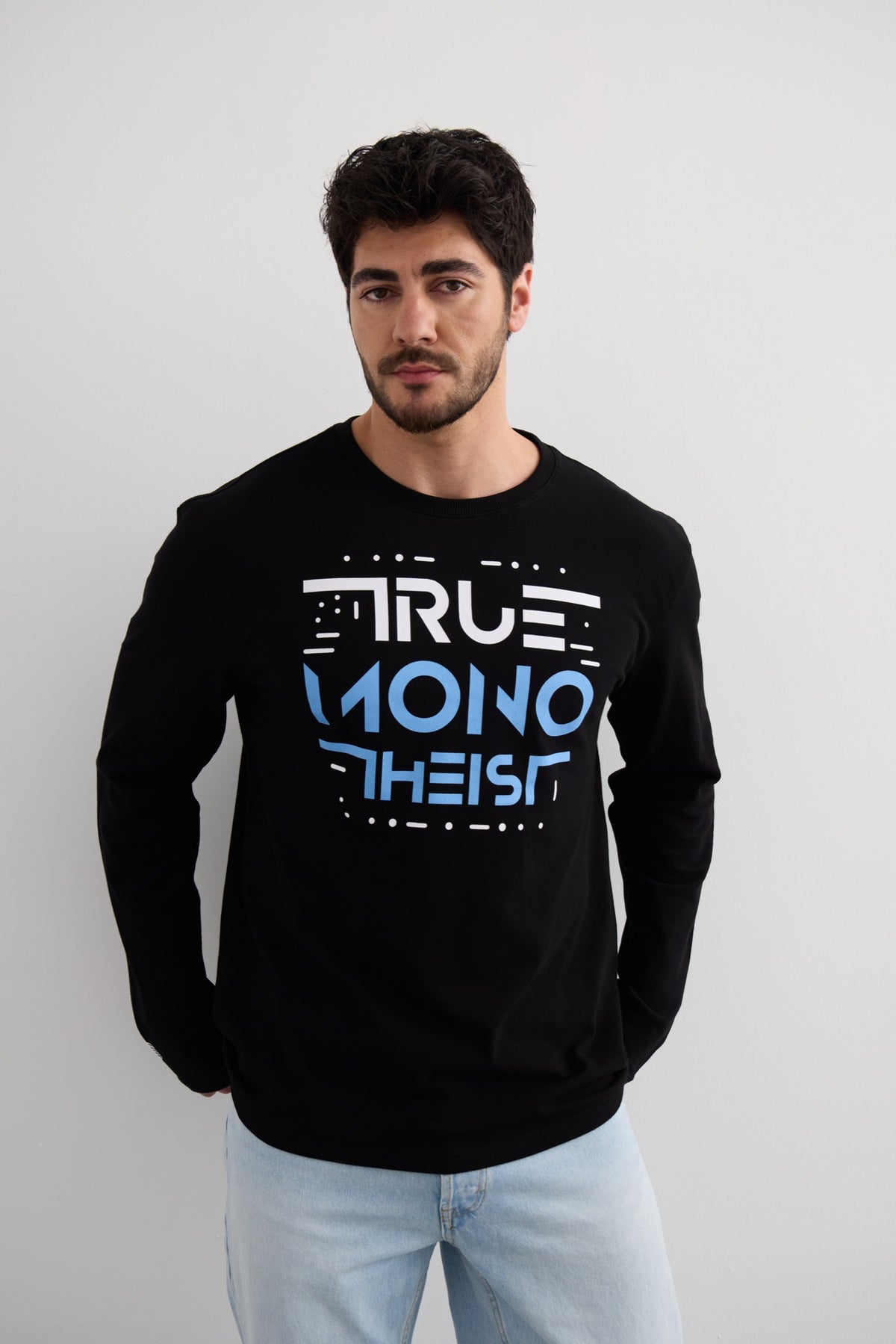 Monotheist Long Sleeve Tee - Black / Blue