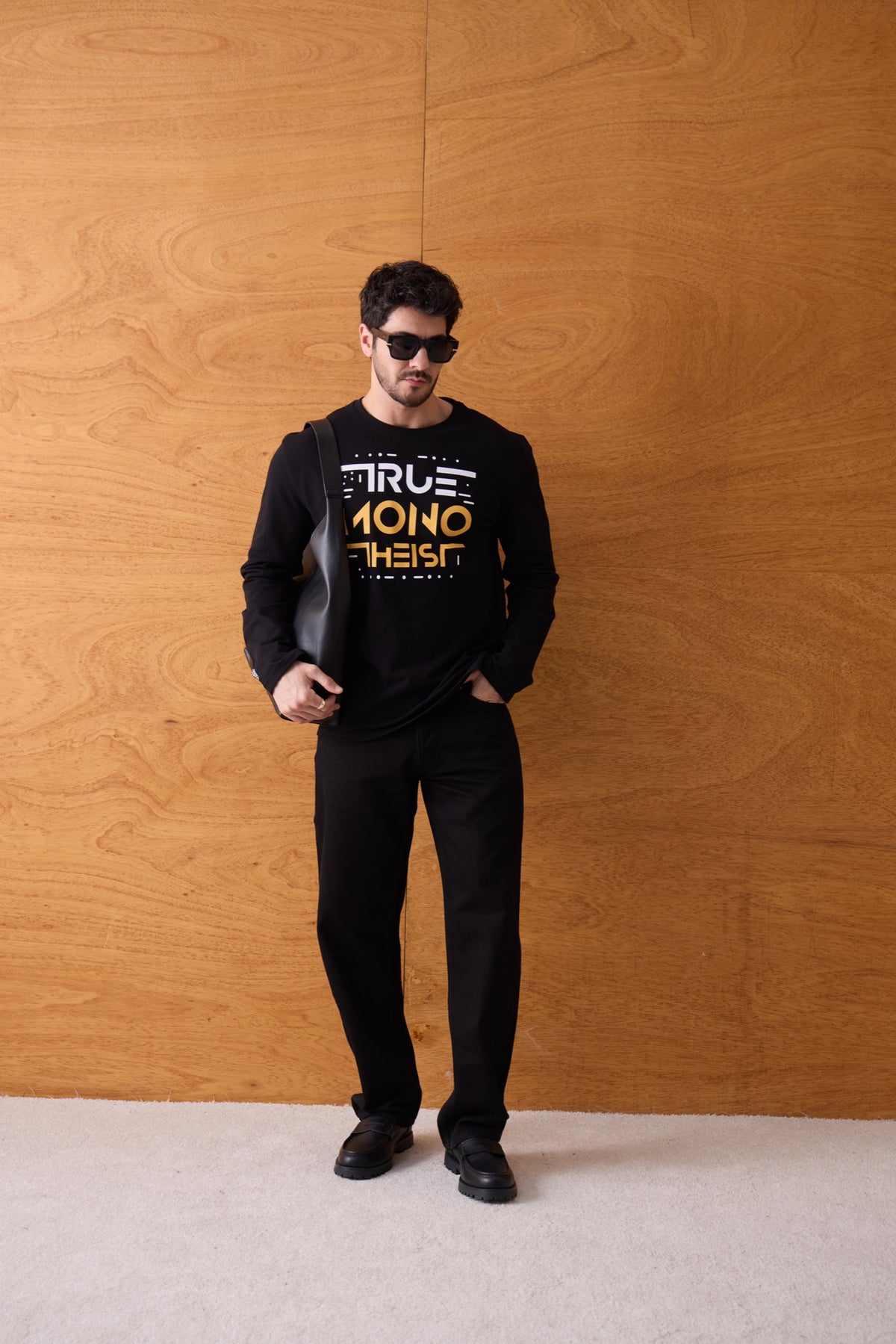 Monotheist Long Sleeve Tee - Black / Orange