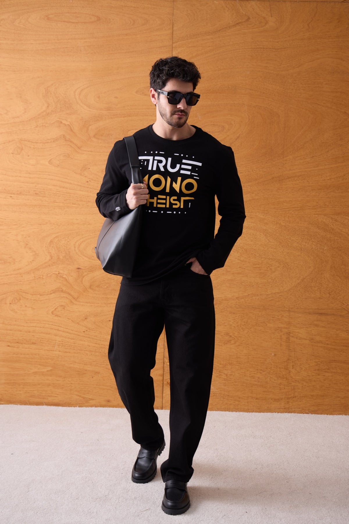 Monotheist Long Sleeve Tee - Black / Orange