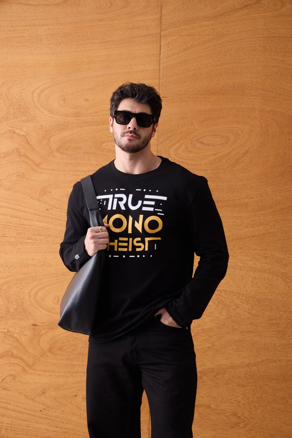 Monotheist Long Sleeve Tee - Black / Orange