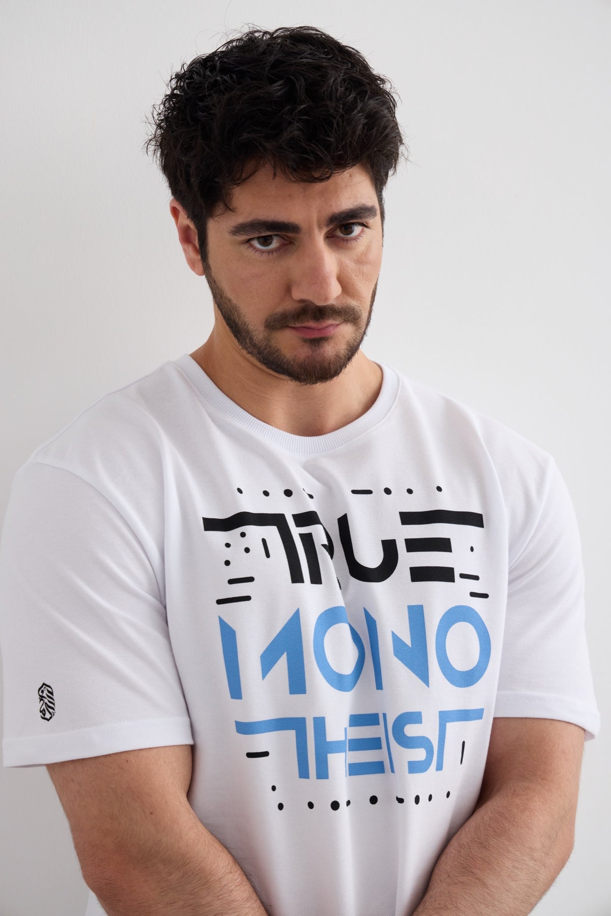 Monotheist Tee - White / Blue