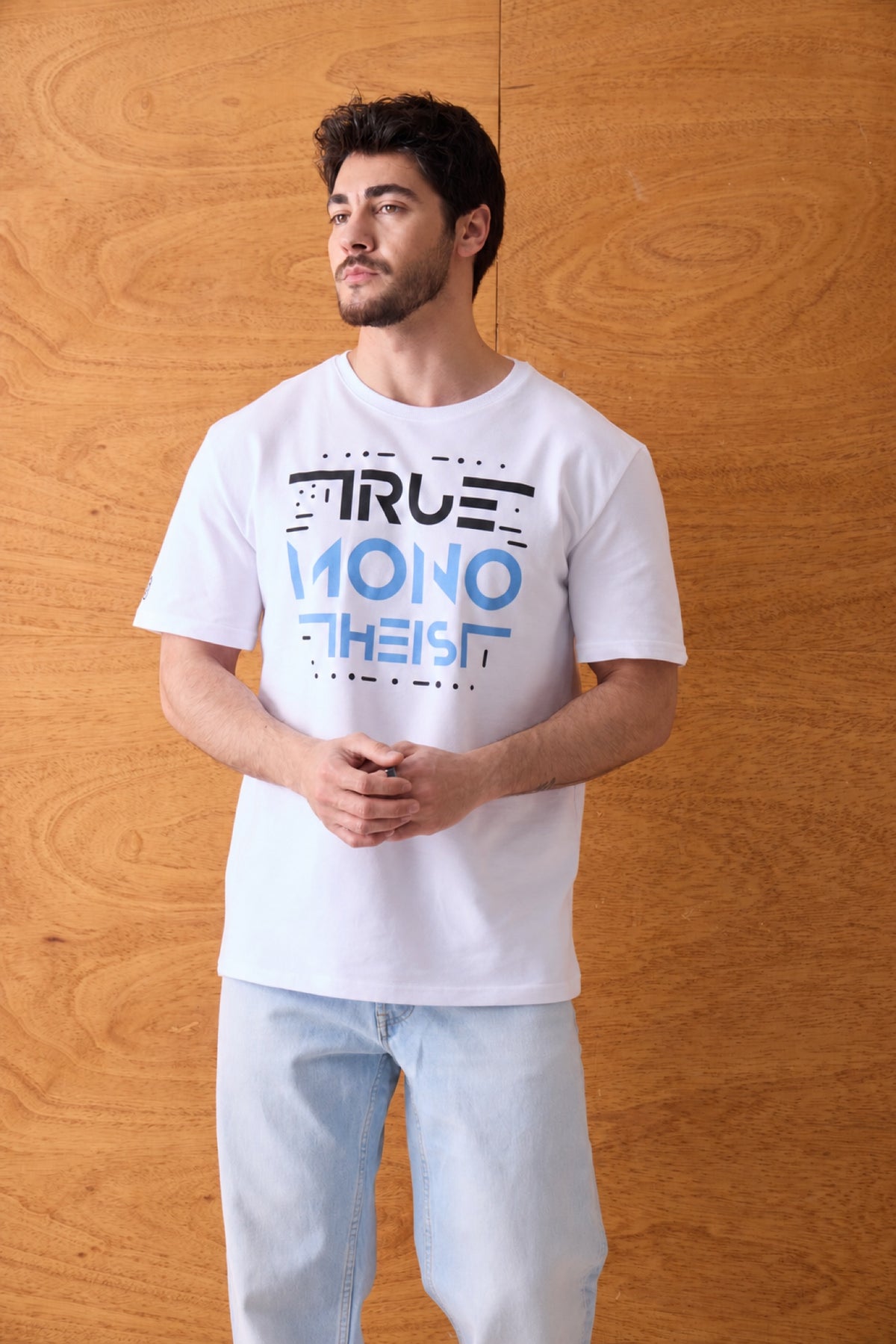 Monotheist Tee - White / Blue