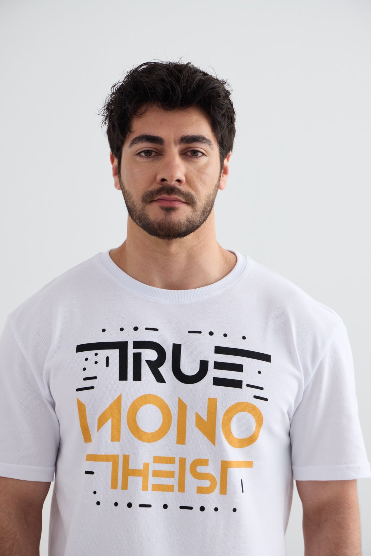 Monotheist Tee - White / Orange