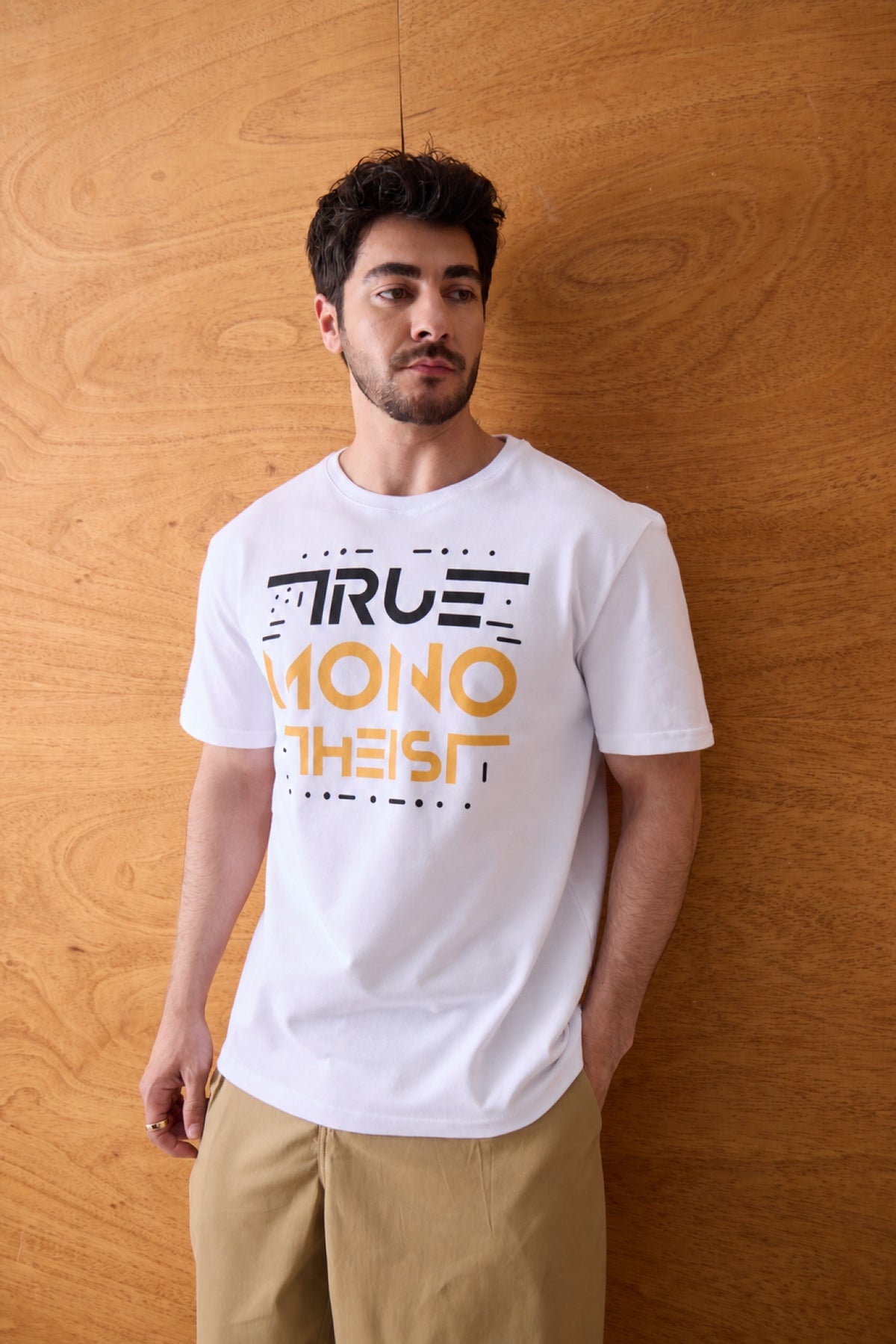 Monotheist Tee - White / Orange