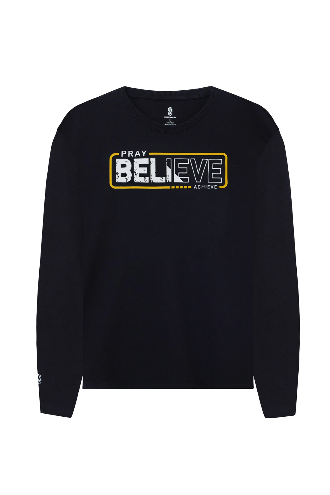 Pray Believe Long Sleeve Tee - Black / Orange