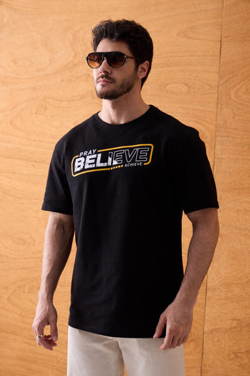 Pray Believe Tee - Black / Orange