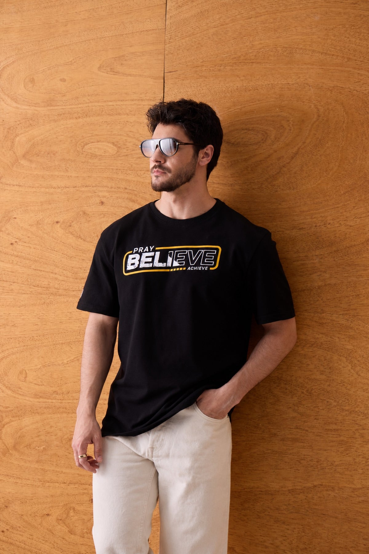Pray Believe Tee - Black / Orange