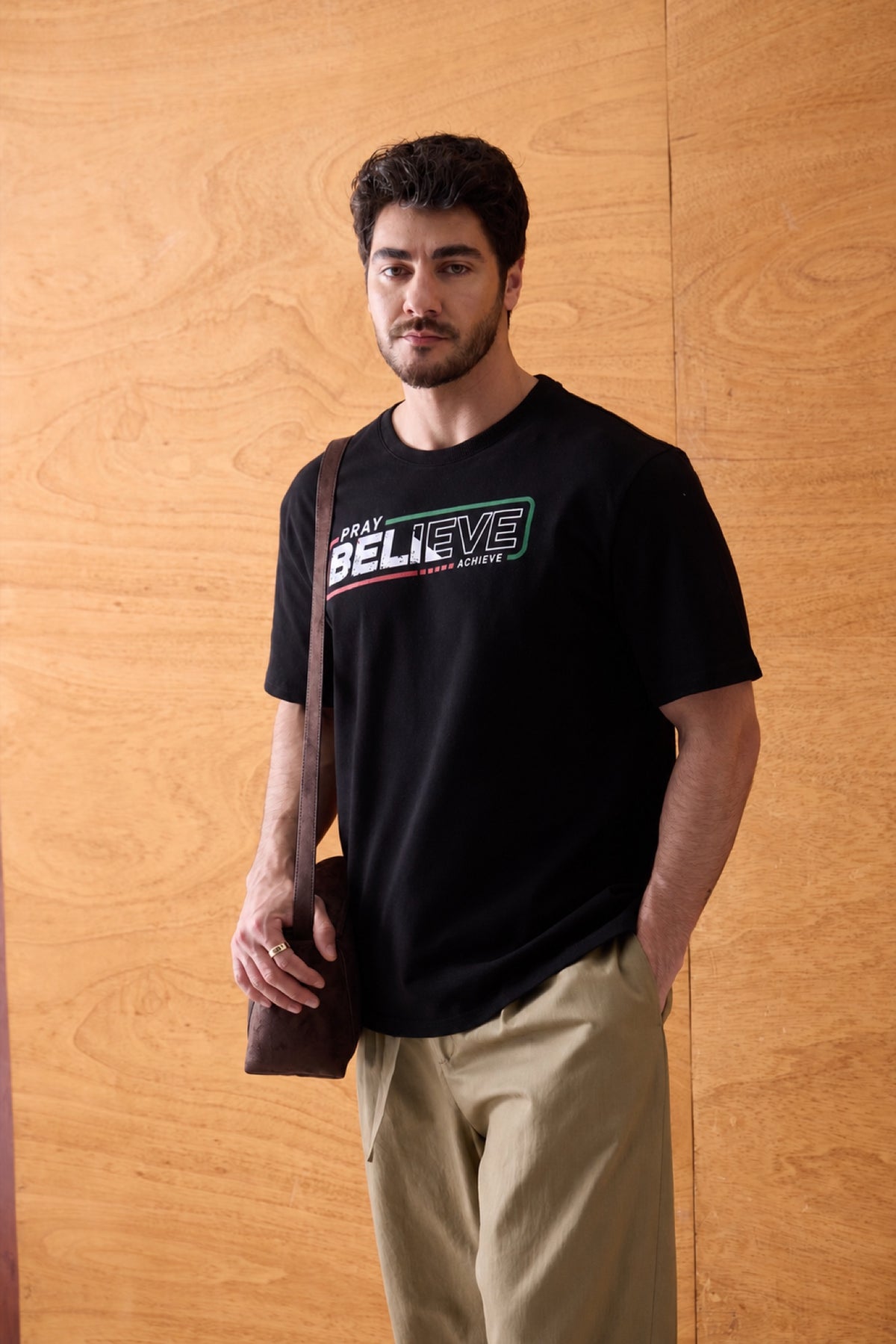 Pray Believe Tee - Black / Red-Green