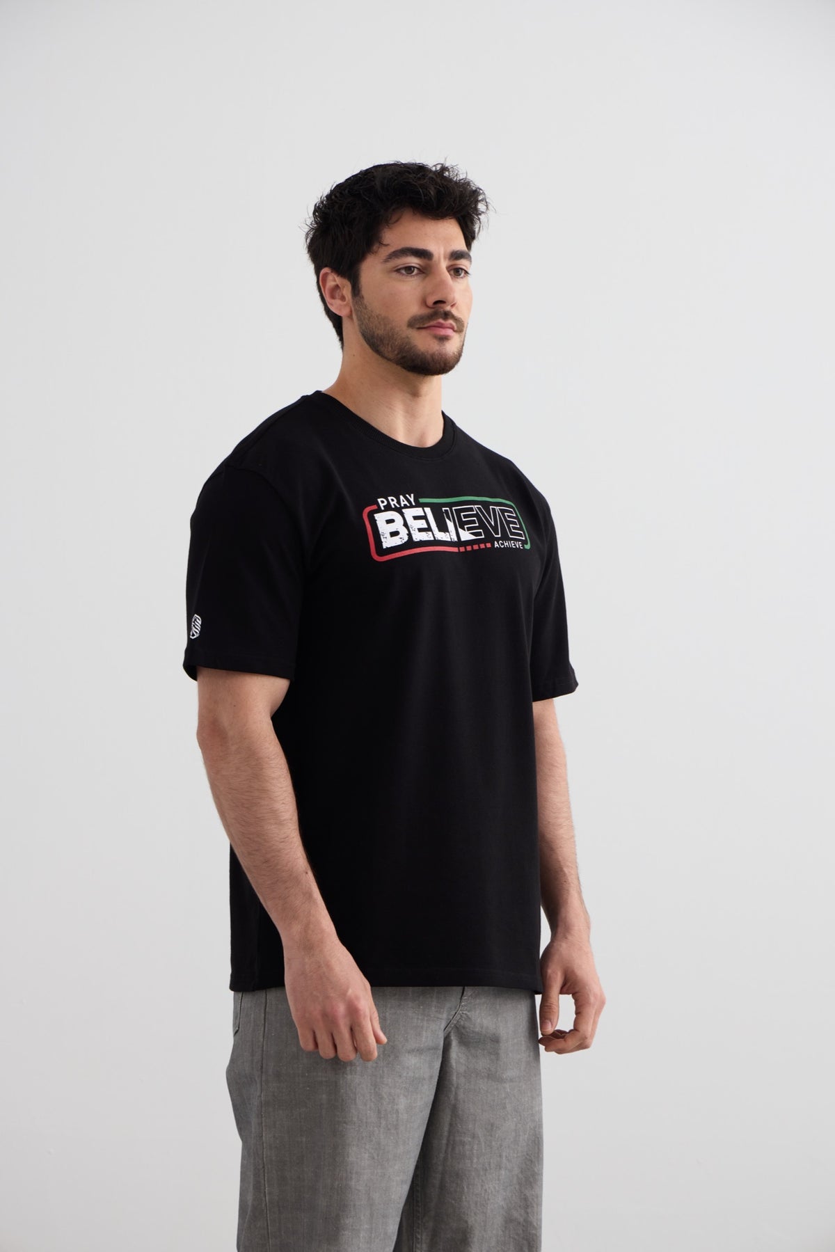 Pray Believe Tee - Black / Red-Green