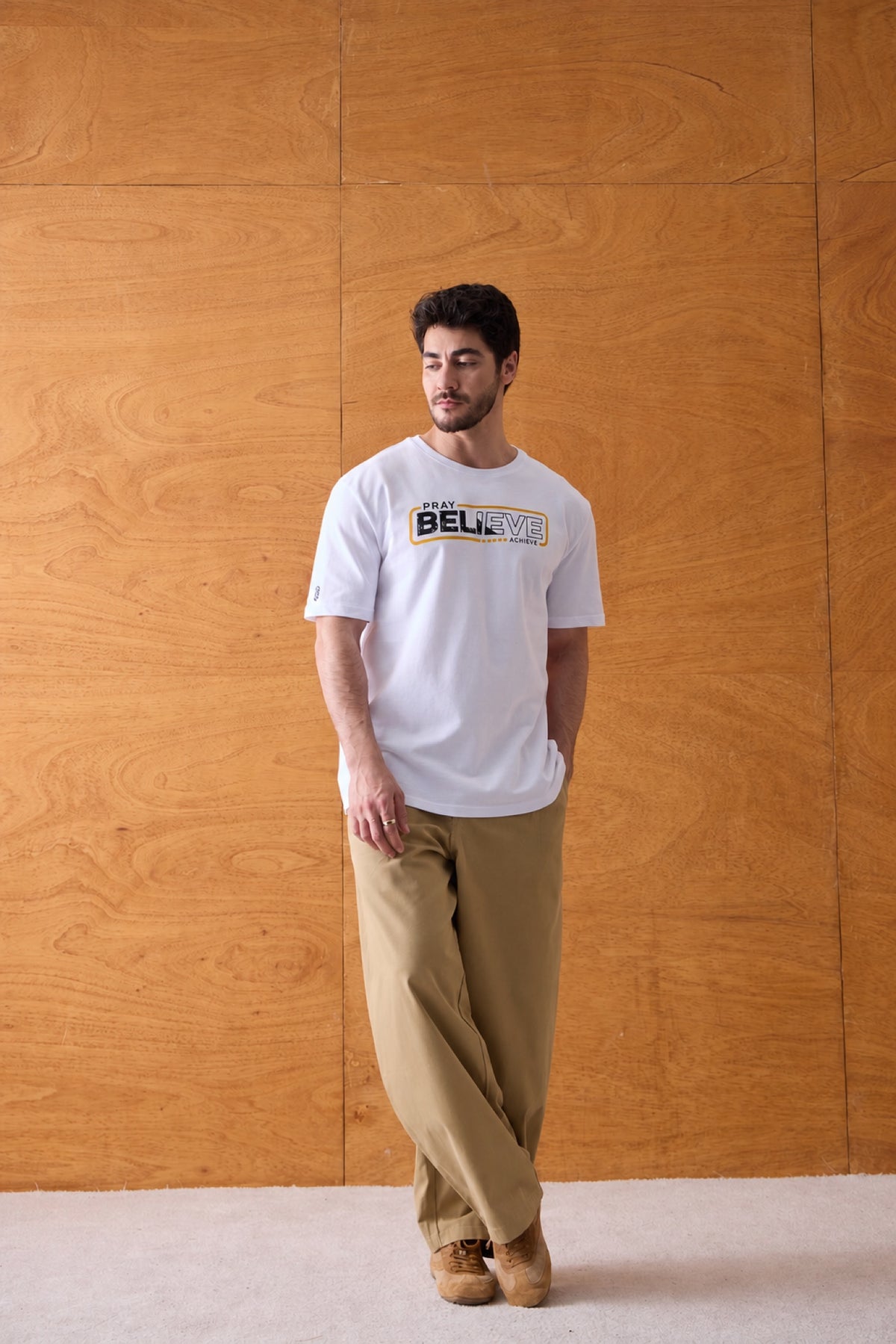 Pray Believe Tee - White / Orange