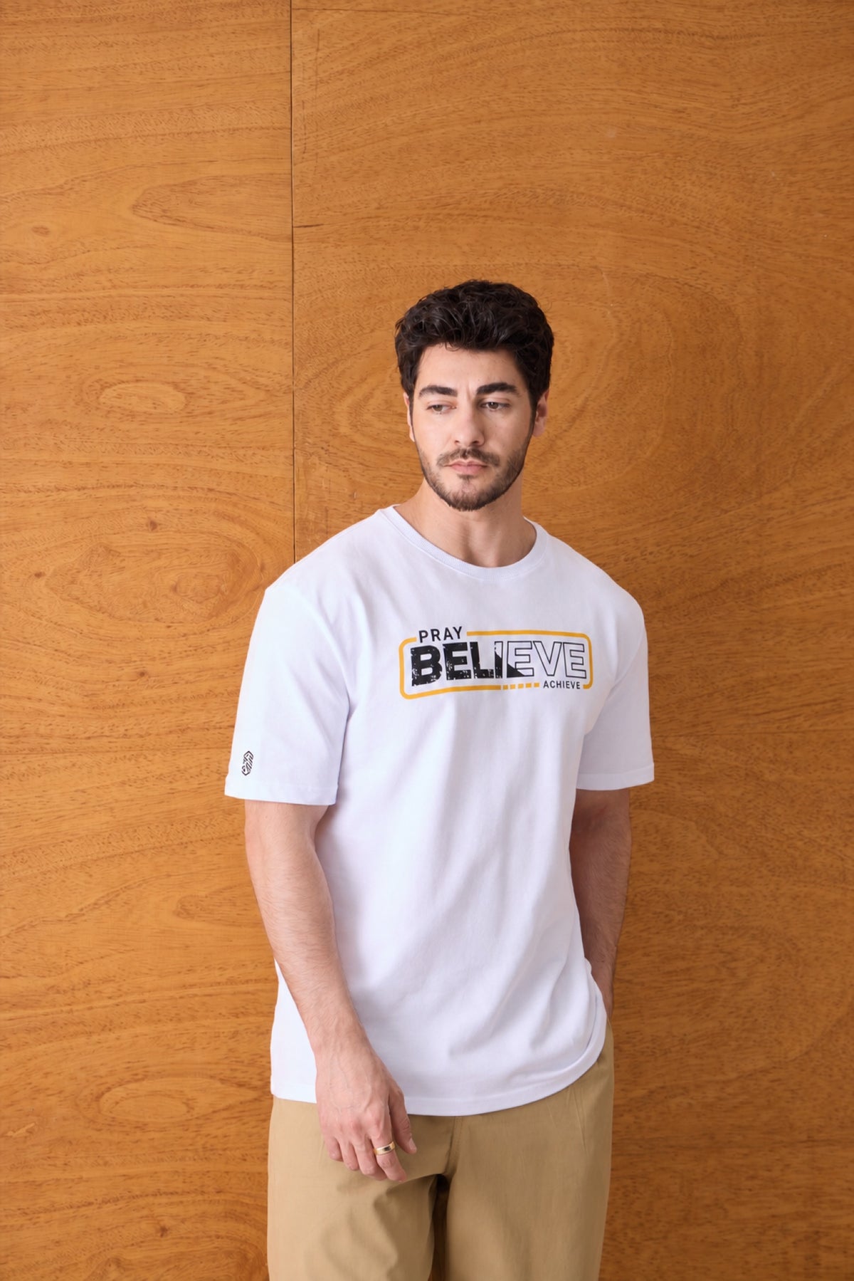 Pray Believe Tee - White / Orange