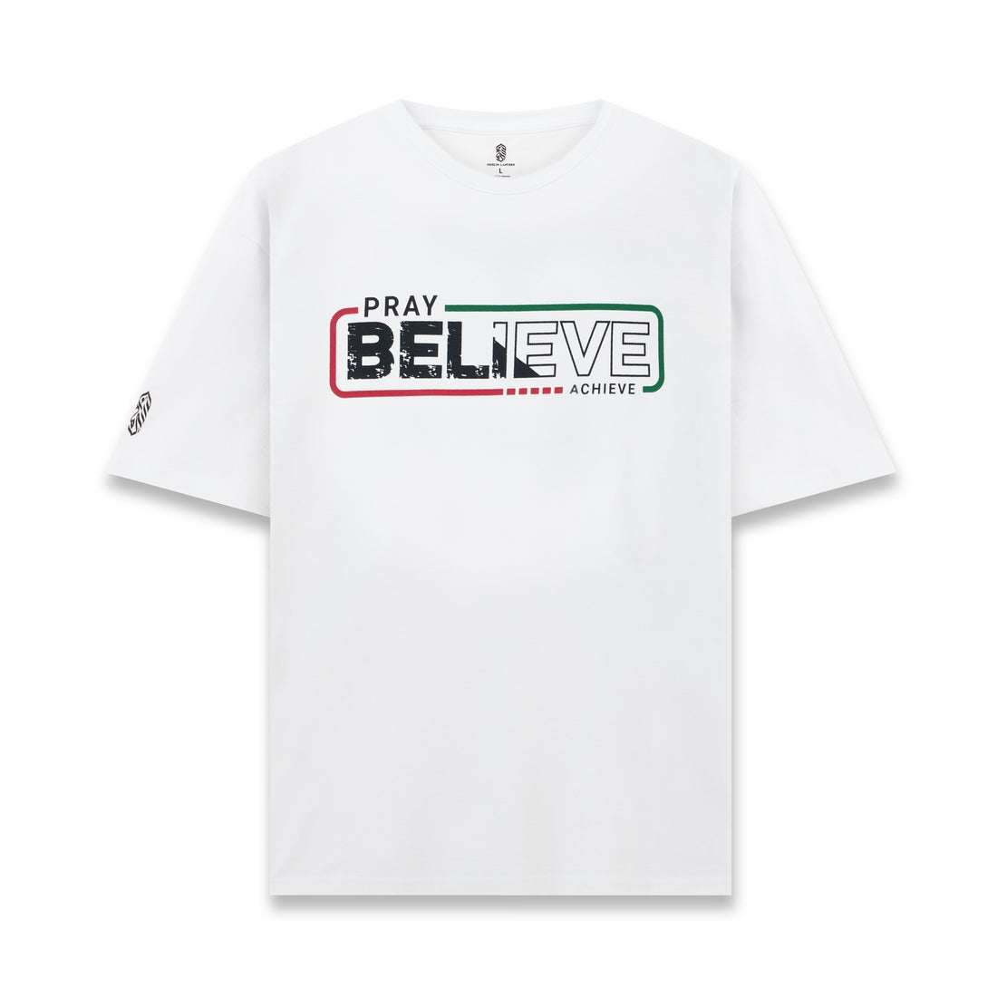 Pray Believe Tee - White / Red-Green
